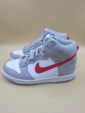 Nike Dunk Hi SE GS Big Kid's Shoes Size 4Y Smoke Grey Red White Youth Sneakers